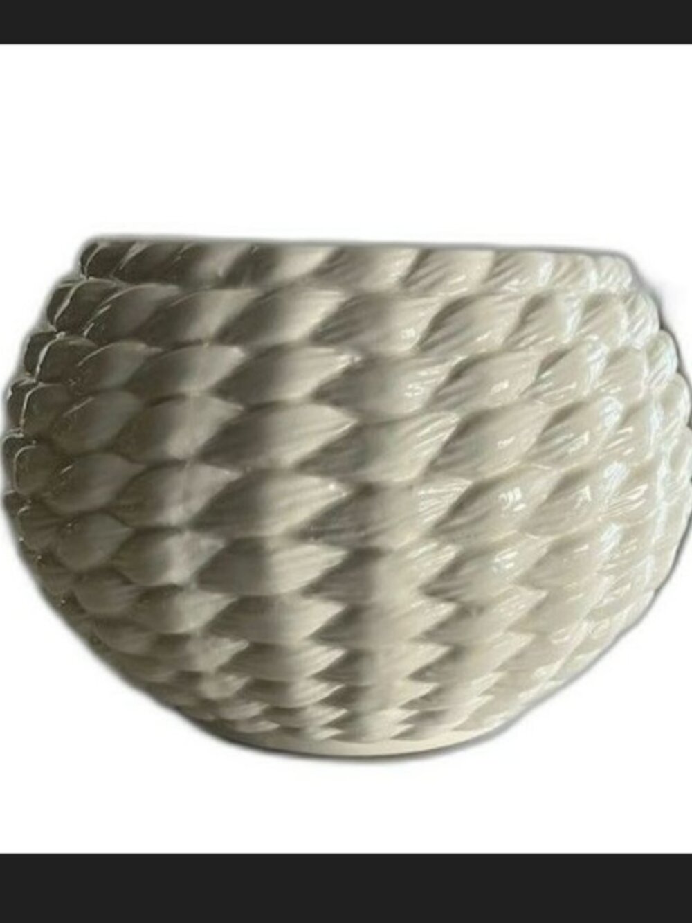 NEW Williams Sonoma Home AERIN Italy White Textured Cachepot Planter